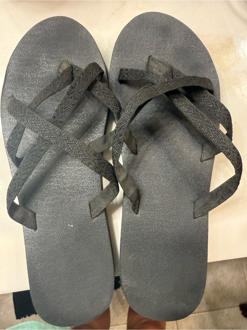 Black Strappy Women’s Sandals - Minimal Summer Flip Flops